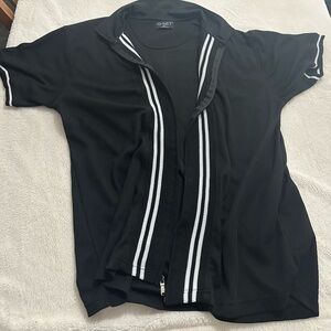 Men's Black Shirt with White Stripes